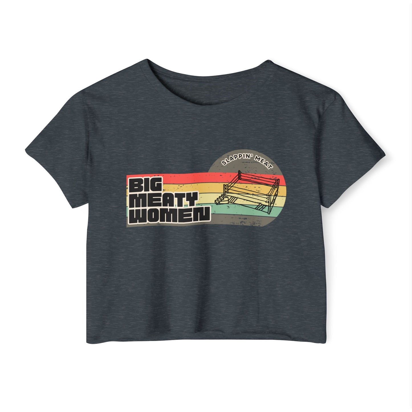 Vintage Big Meaty Women Festival Crop Top