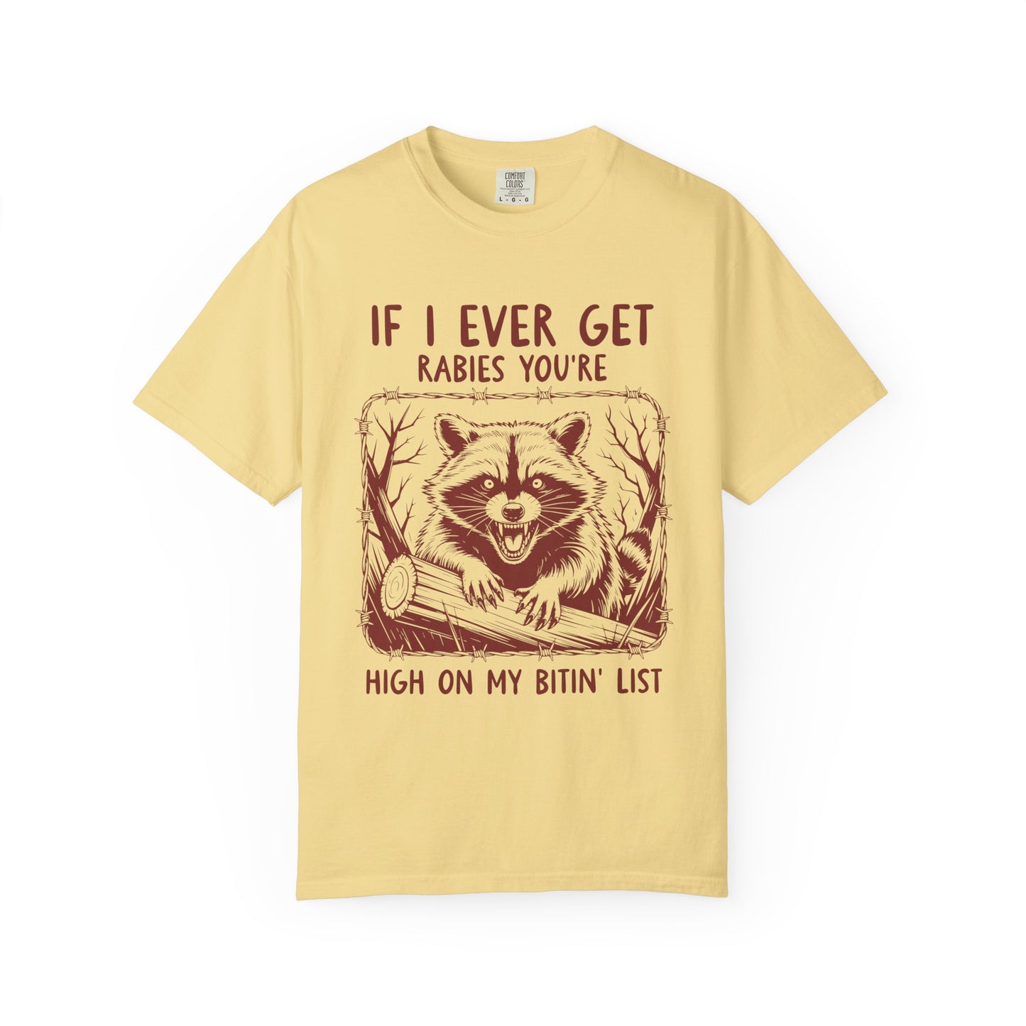 Funny Racoon Bitin' List Tee