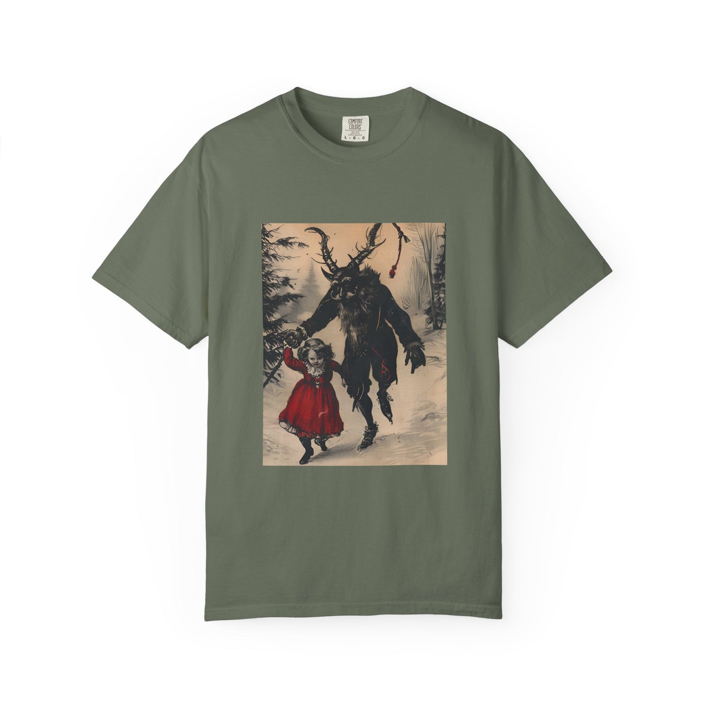 Stroll With Krampus Retro Holiday Horror Graphic Tee