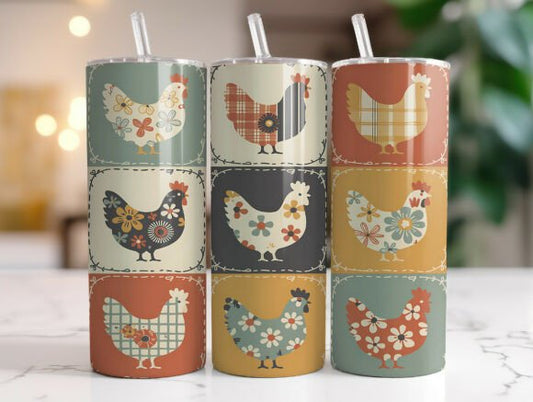 Farmhouse Chickens | Sublimation Wrap | 20oz Tumblers