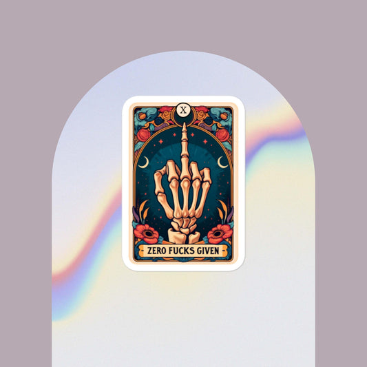 Zero Fucks Given Tarot stickers