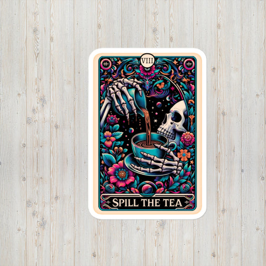 Spill the Tea Tarot stickers