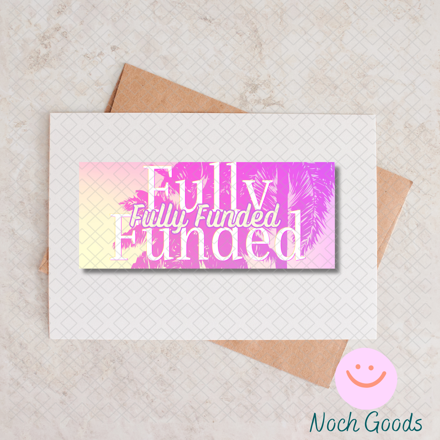 Pink Palm Trees Money Placeholder | Cash Stuffing & Budgeting