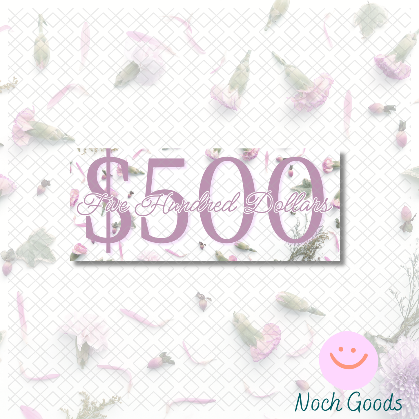 Delicate Pink Flowers Money Placeholder | Cash Stuffing & Budgeting