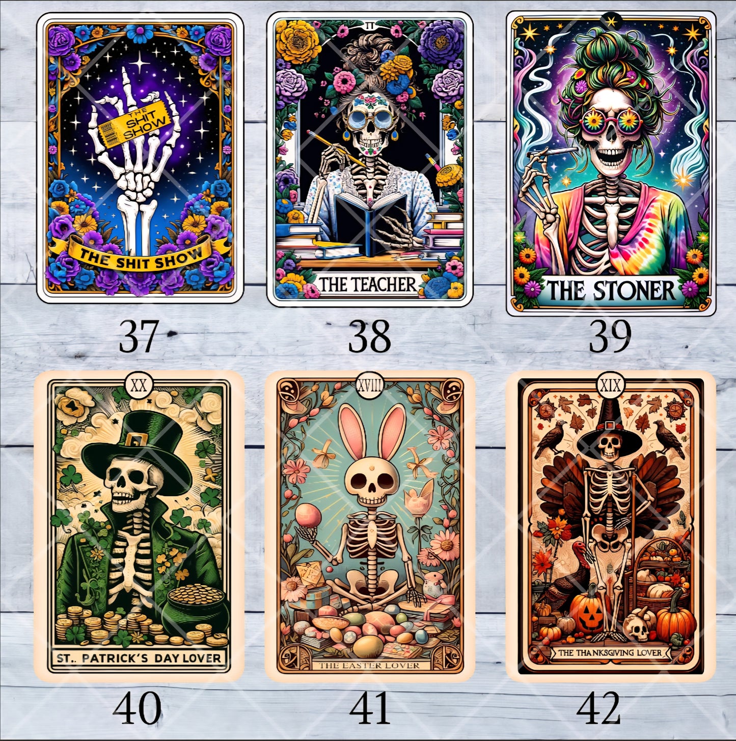 Funny Tarot Card Stickers 4"