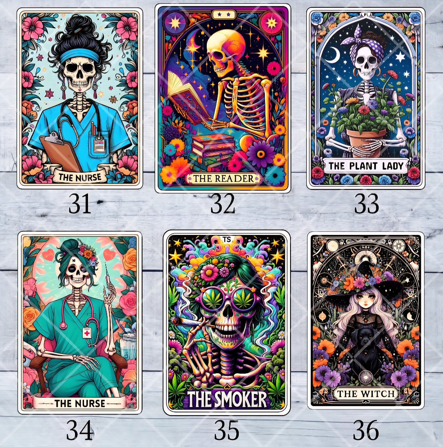 Funny Tarot Card Stickers 4"