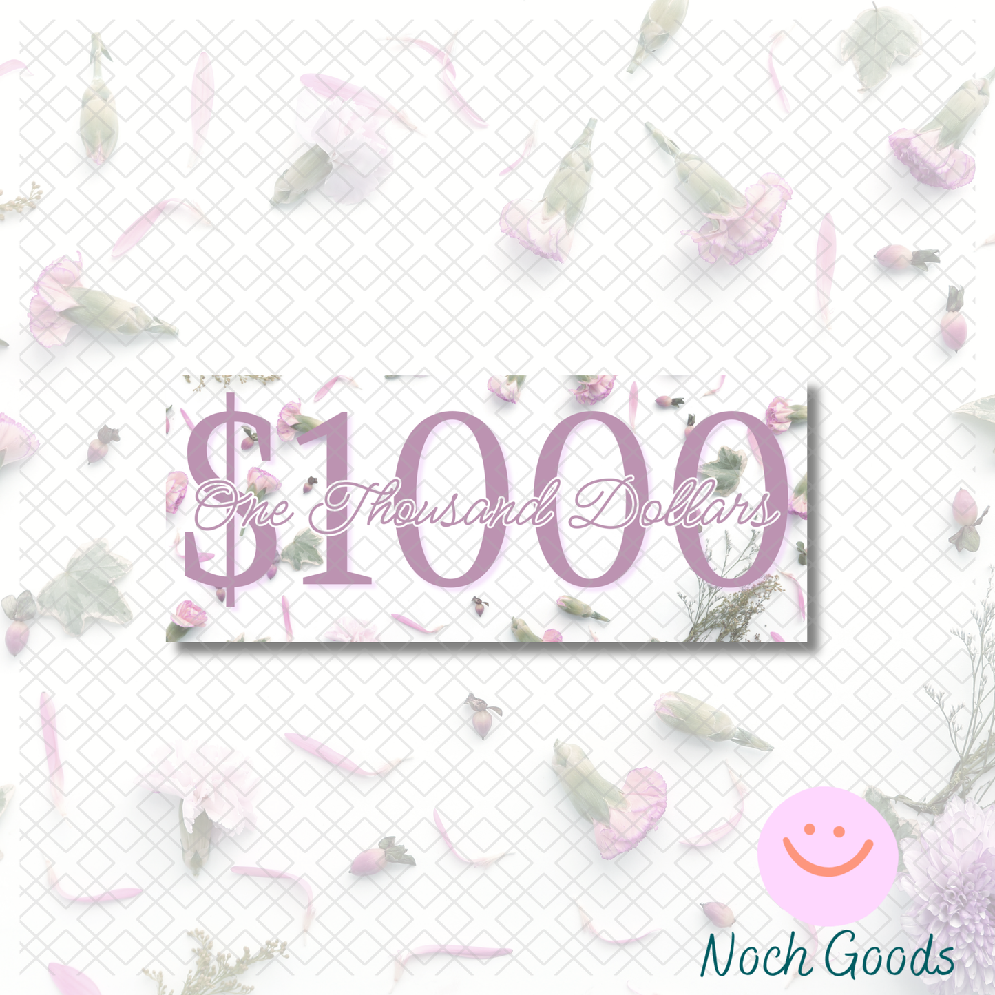Delicate Pink Flowers Money Placeholder | Cash Stuffing & Budgeting