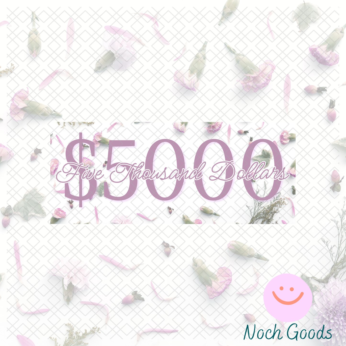 Delicate Pink Flowers Money Placeholder | Cash Stuffing & Budgeting