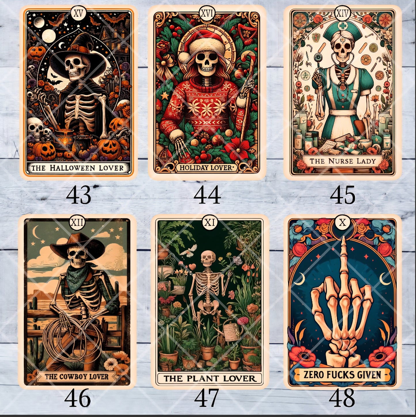Funny Tarot Card Stickers 4"