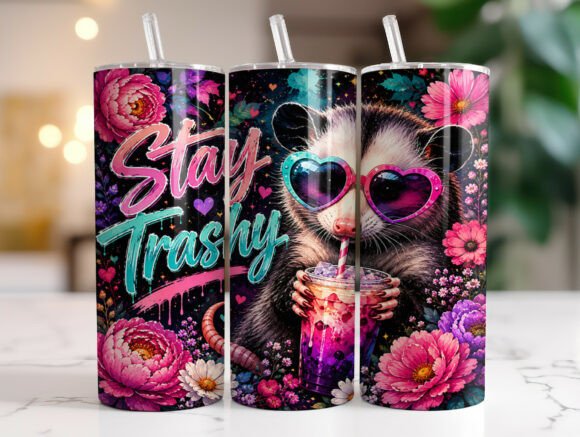 Stay Trashy Opossum | Sublimation Wrap | 20oz Tumblers