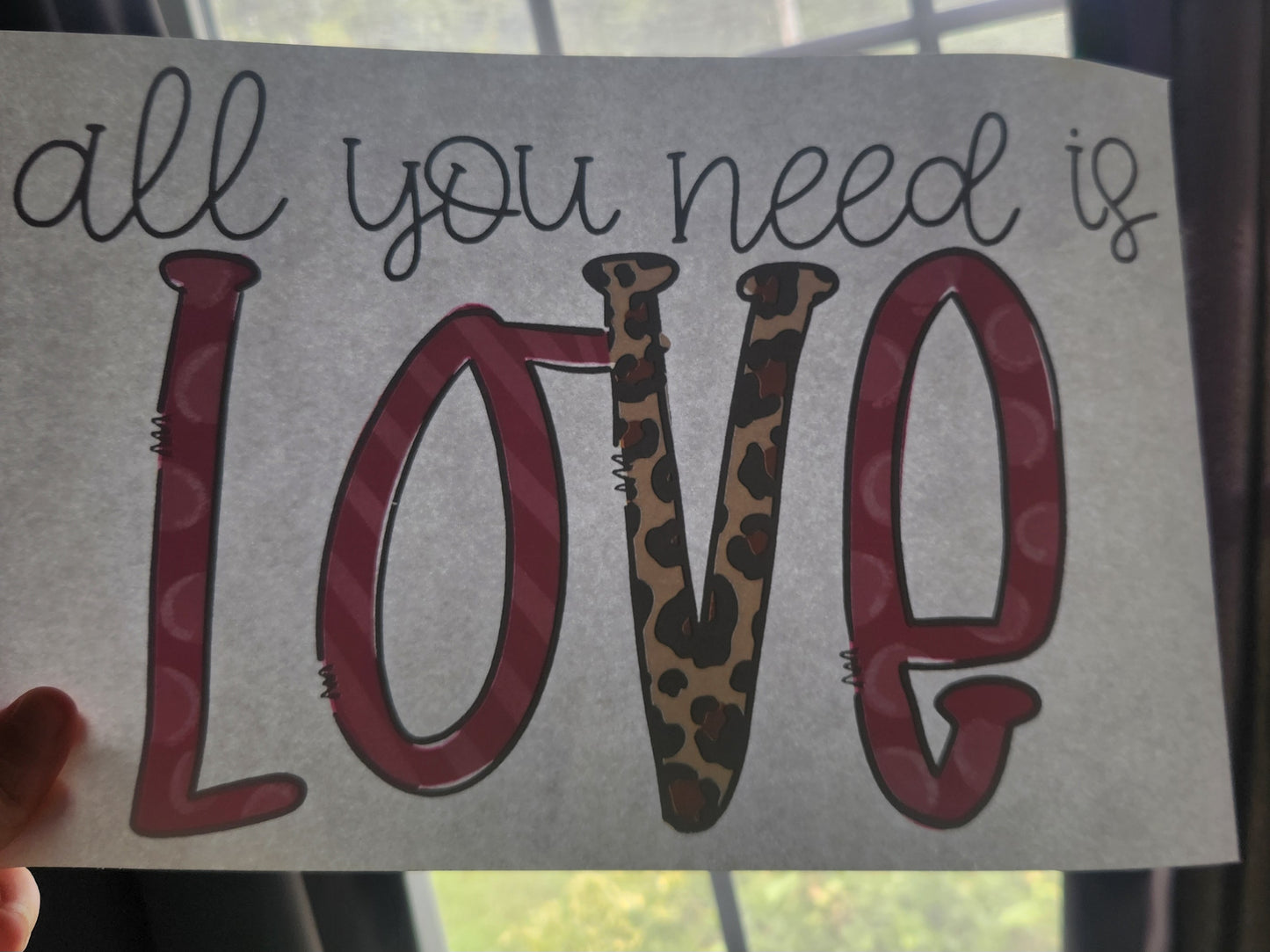 All You Need Is Love | Multicolor | Screenprint Transfer