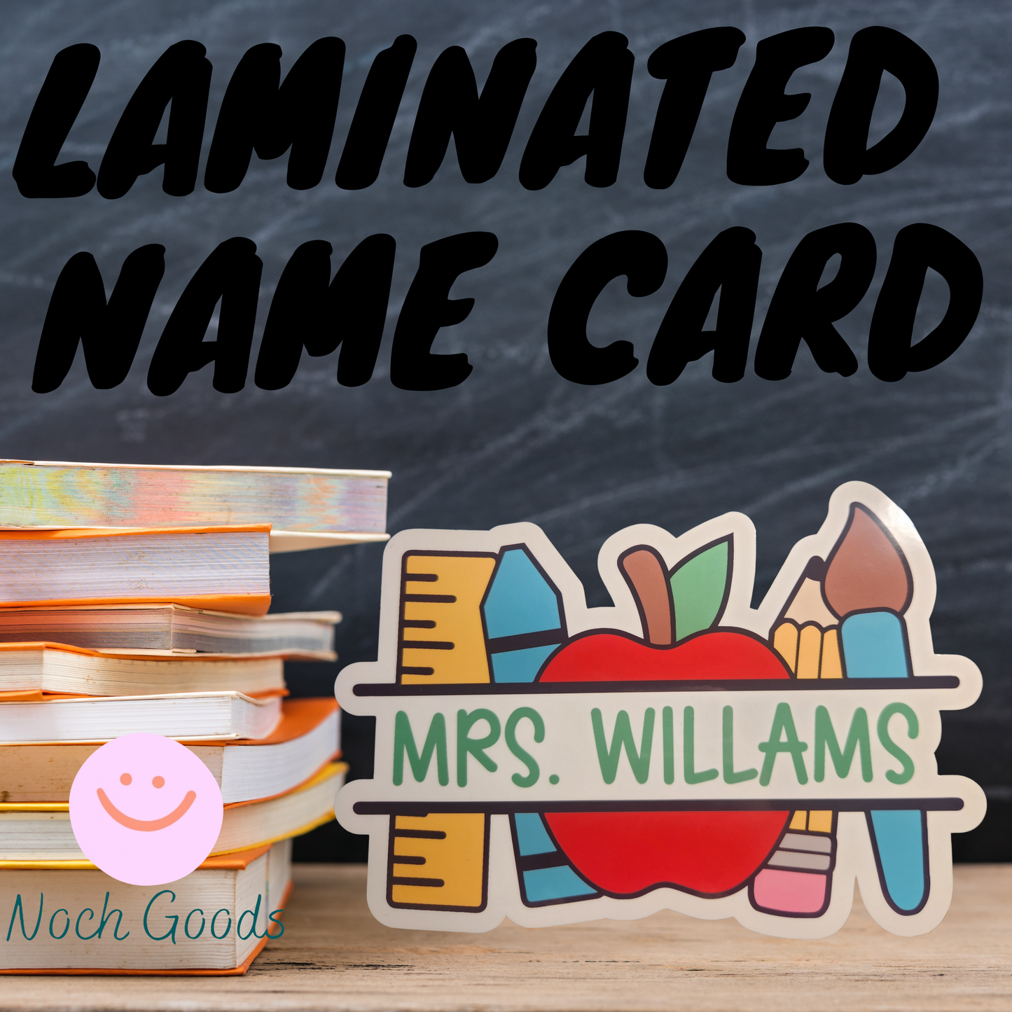 Back To School Themed Personalized Name Card