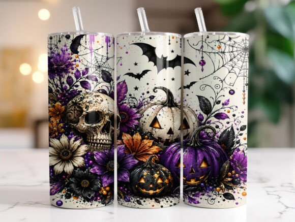 Gothic Halloween Pumpkin | Sublimation Wrap | 20oz Tumblers