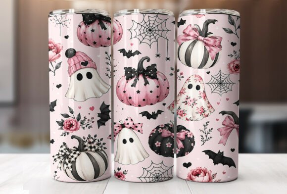 Pink Coquette Halloween  | Sublimation Wrap | 20oz Tumblers