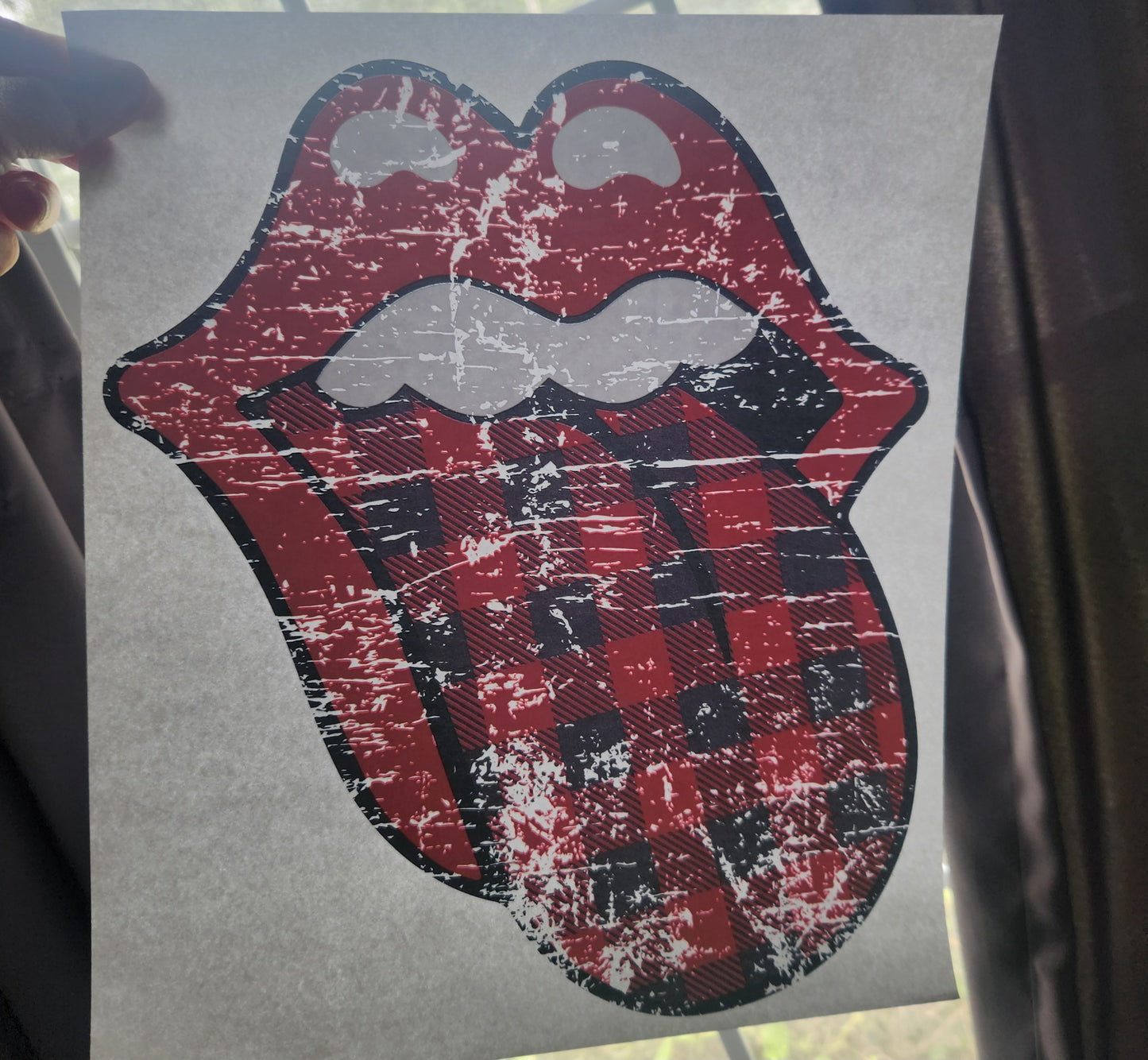 Plaid Tongue | Multicolor | Screenprint Transfer