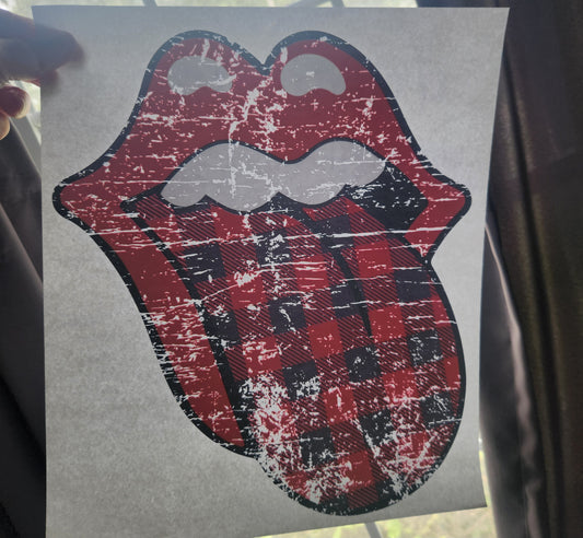 Plaid Tongue | Multicolor | Screenprint Transfer