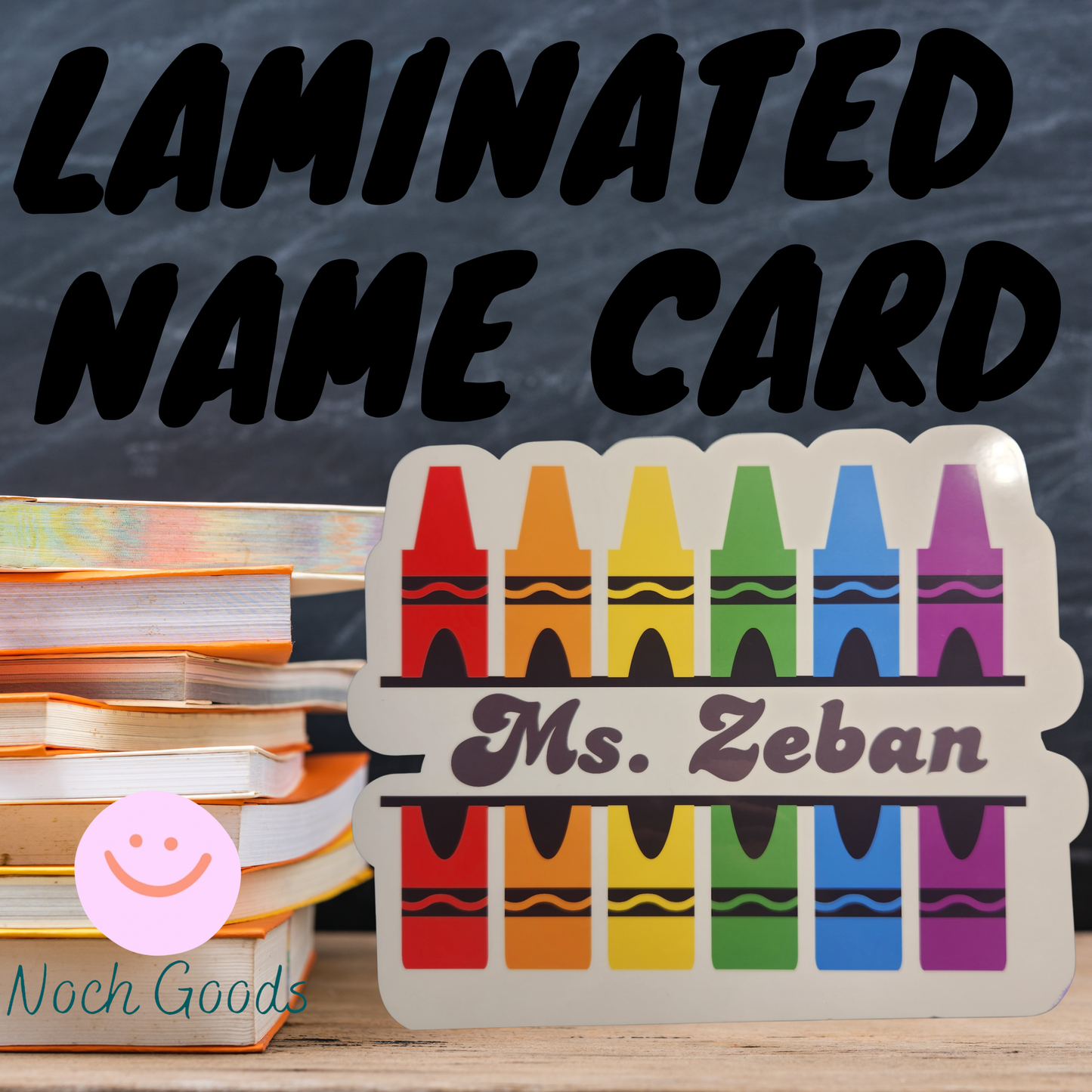 Crayon Themed Personalized Name Card