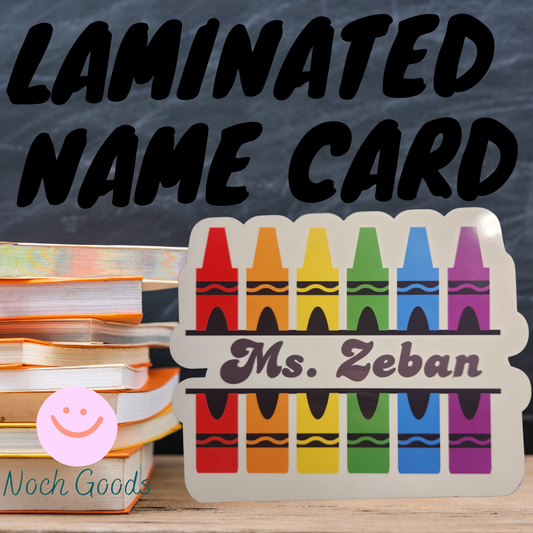 Crayon Themed Personalized Name Card