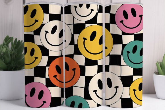 Retro Smiley | Sublimation Wrap | 20oz Tumblers