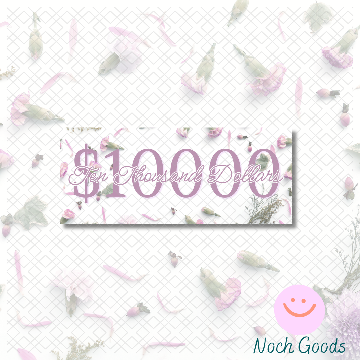 Delicate Pink Flowers Money Placeholder | Cash Stuffing & Budgeting