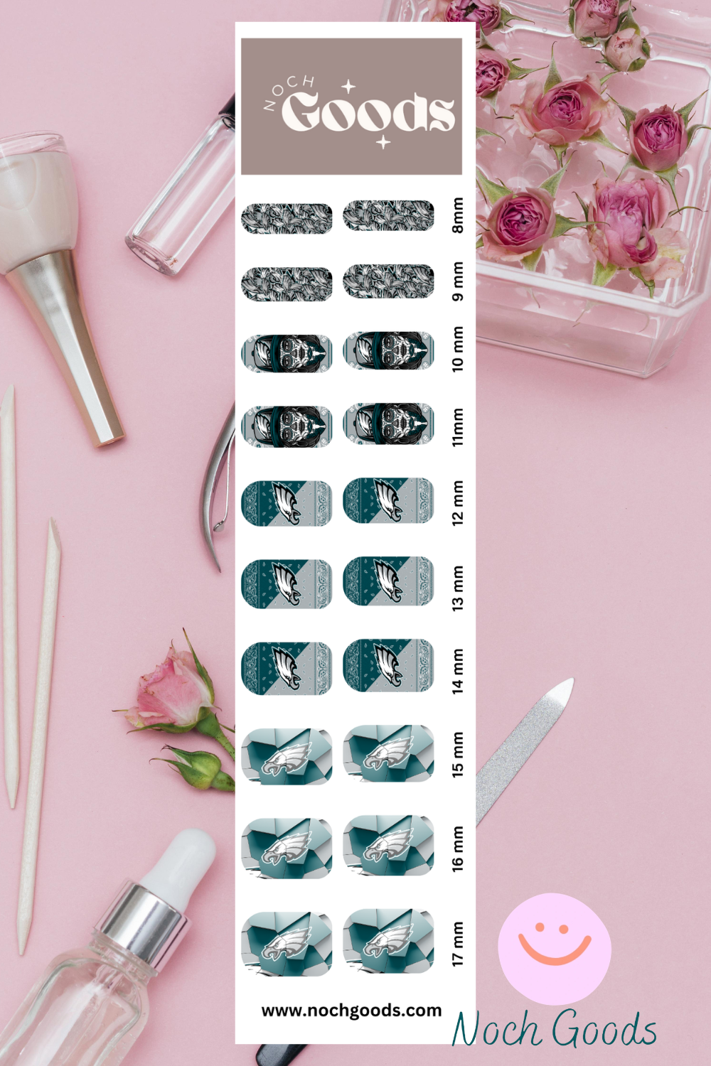 Eagles Variety Printable Waterslide Nail Decals