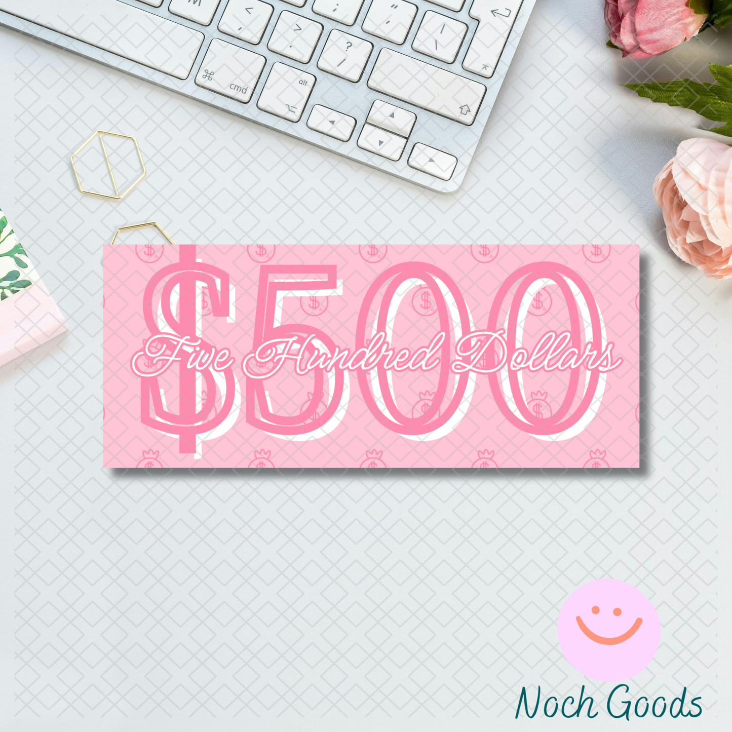 Pink Money Bags Money Placeholder | Cash Stuffing & Budgeting